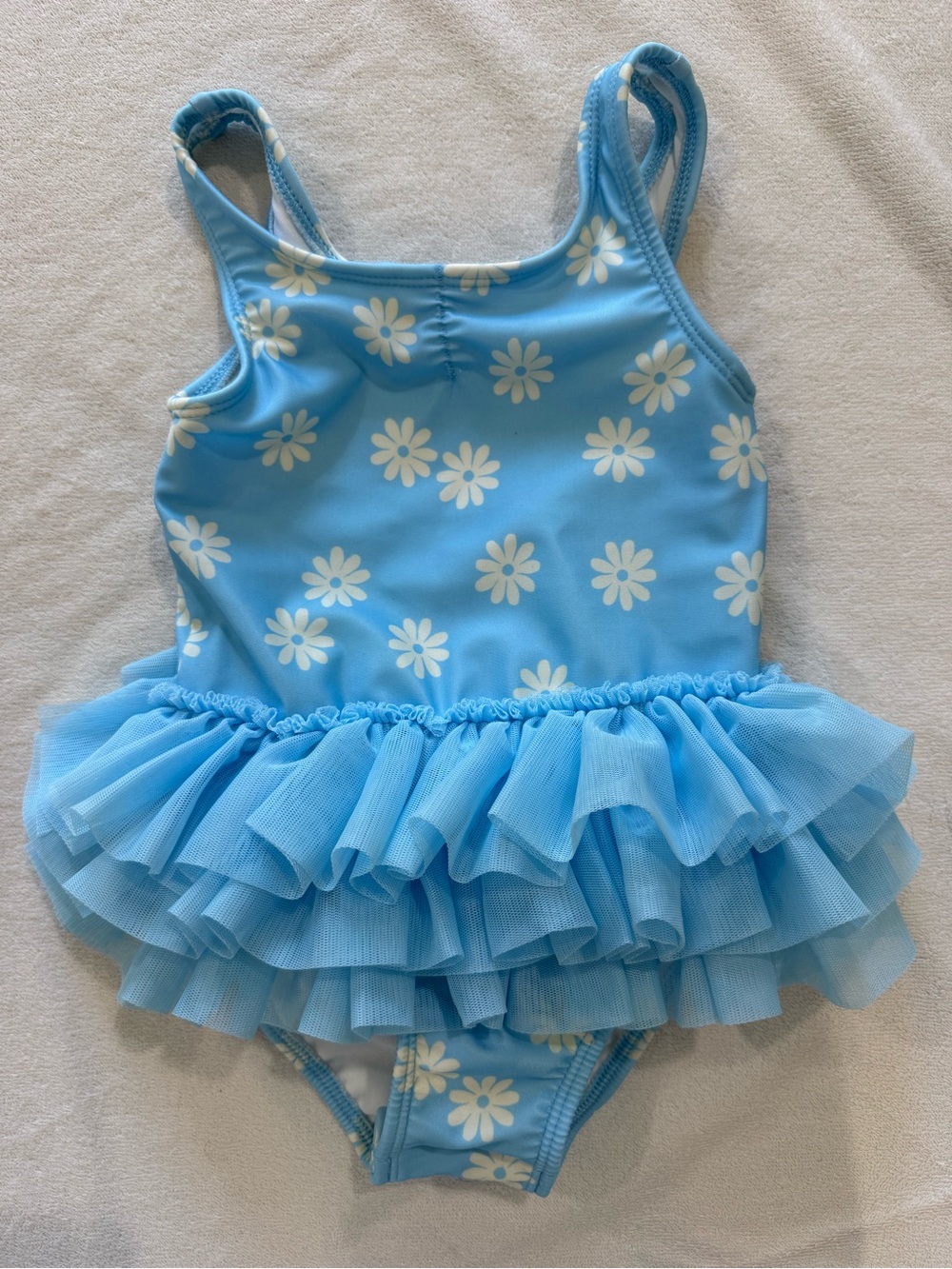 Cat & Jack Blue Floral Ruffle One-Piece Swimsuit